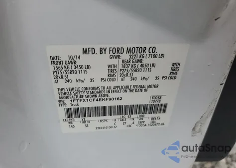 2014 Ford F150 Super Cab from USA, damaged, VIN 1FTFX1CF4EKF90162